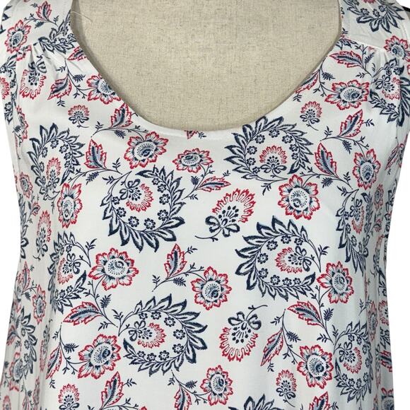 Rockin’ C Large A-Line Dress Floral Sleeveless Shark-Bite Hem Lined Scoop Neck - Picture 2 of 10